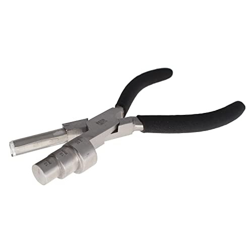 The Beadsmith Big Wrapper Pliers – Multi-Step Wrapping Tool –13, 16 & 20mm barrels - 7 Inches Long, 1.25” Stainless Steel Jaws, Cushioned Grips – Use to Shape Rings and Make Consistent Sized Loops …