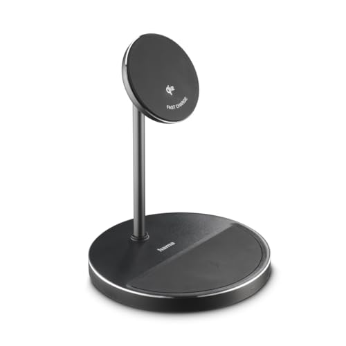 Chargeur rapide sans fil 2 en 1 Hama Qi2 pour organiser votre bureau moderne