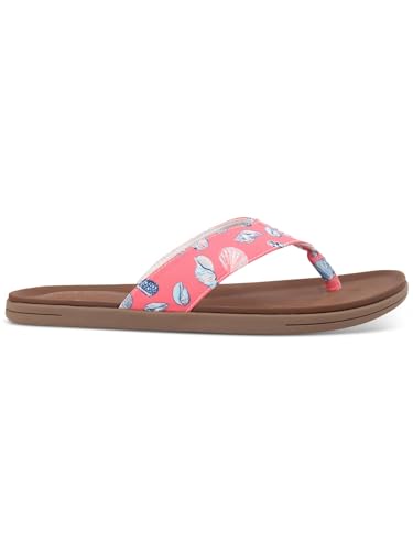 CLUBROOM Mens Coral Printed Padded Riley Round Toe Slip On Flip Flop Sandal 10 M, Pink2