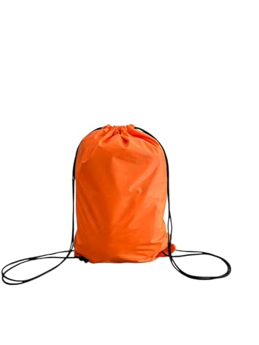 Mochila Saco em Nylon Emborrachado Impermeável, com Bolso Interno (Laranja)