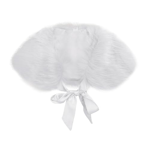 FakeFace Flower Girls Wrap Shawl Wedding Bridesmaid Tippet Stole Christmas Party Dress Costume Shrug Capelet