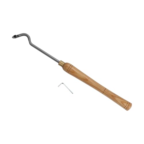 20-Inch Wood Lathe Tool for Crafts, Hobby, DIY – Lathe Hollowing Wood Turning Scraper Tool with HSS Blade, Ergonomic Wooden Handle – Adjustable Tip with Allen Wrench Included