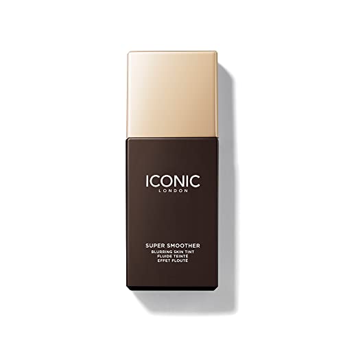 ICONIC LONDON Super Smoother Blurring Skin Tint Light to Medium Coverage Matte Makeup Foundation Enriched with Vegan Collagen and Peach Flower Extract - Neutral Rich, 1, 60.0 gram