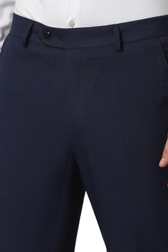 Image of Peter England Men Mid Rise Slim Fit Premium Flat Front Formal Trouser