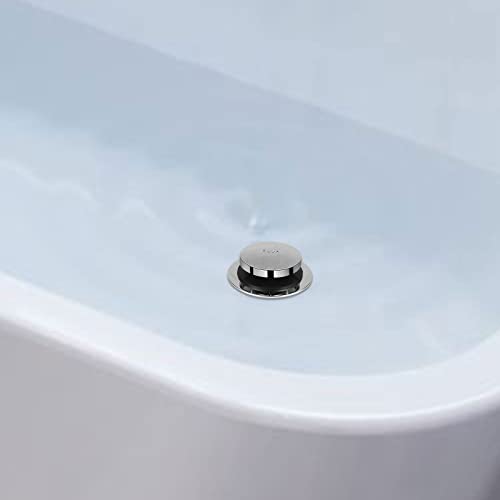 Tip Toe Bathtub Drain Conversion Kit Assembly, Tub Drain Plug Trim Set Bath Tub Drain Stopper With Two-Hole Overflow Faceplate (Chrome Plated) #TOP4