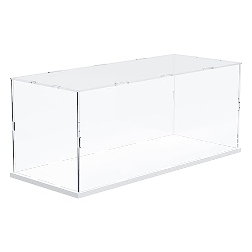 Duvinin アクリルケース ディスプレイケース フィギュアケース コレクションケース フィギュア収納 透明アクリル 1/8スケール 1/10ミニカー レゴ(LEGO) テクニック 2022 フォード GTに適用可能 手袋 クリーニング付き（幅50ｘ奥行20ｘ高さ20cm, 台座白)