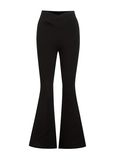 Girls Leggings High Waisted Stretchy Flare Pants Solid Yoga Bell Bottoms3