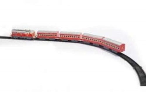 Image of Centy Toys Plastic Indian Passenger Train With Coaches & Railway Track, Pack Of 19, Multicolour