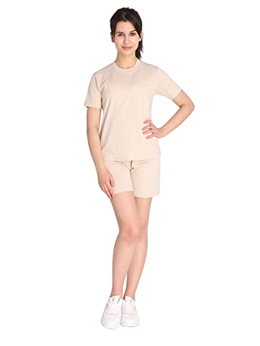 Image of CHKOKKO Women's Terry Cotton Loose Fit Half Sleeve Casual Style T-Shirt