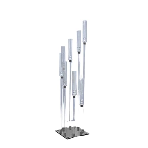Grand Bougeoir en Spirale Argenté avec Support de Fleurs Intégré pour Réception - 5pcs - 2