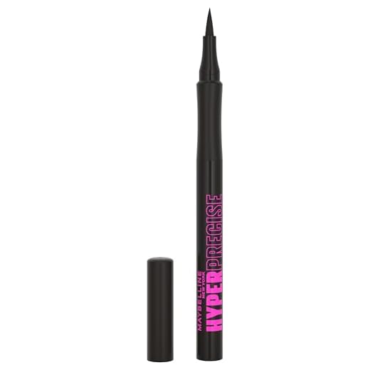 Maybelline New York Hyper Precise All Day Delineador de Ojos Waterproof, Color Negro - 9 g