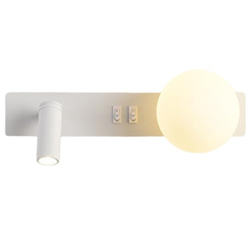 Harewtwy Aplique de Pared LED con Interruptor, Decoración de Pared, Aplique de Pared de Vidrio