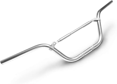 ートルオートバイハンドルバークロスバーアルミ合金ハンドルバーステアリングホイールライザー電動自転車アクセサリー (シルバー)