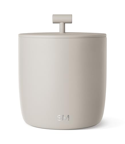 Simple Modern Vacuum Insulated Ice Bucket with Lid and Scoop | for Cocktail, Champagne, Wine, Beer, & Hosting | Stainless Steel 100oz Capacity for Large Parties | Rocks Collection | Almond Birch