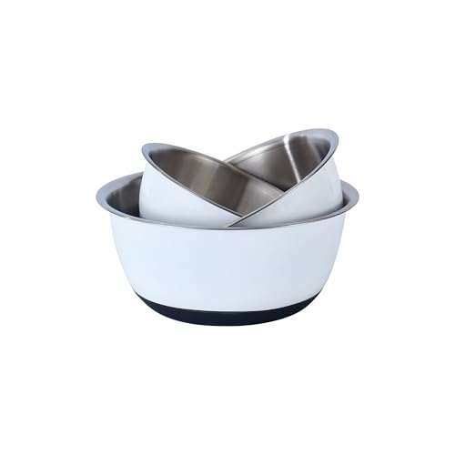 Set de 3 tazones de acero inoxidable blanco Fox Run miniatura 1