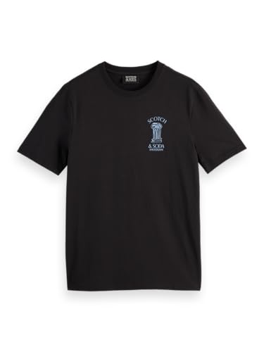 Scotch & Soda Front Left Chest Artwork T-Shirt Camiseta Hombre, Black, M