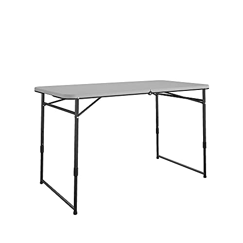 COSCO 4 ft. Fold-in-Half Portable Indoor/Outdoor Utility Table, Gray