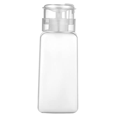 Generic ディスペンサー プッシュ式 ポンプボトル 漏れ防止 詰め替え容器 ロック可能 リムーバーボトル 大口径 プレスボトル 詰め替え簡単 ストレージコンテナ 透明デザイン ネイルアート、メイク落とし、サロンでの使用に適用, 250mlホワイト