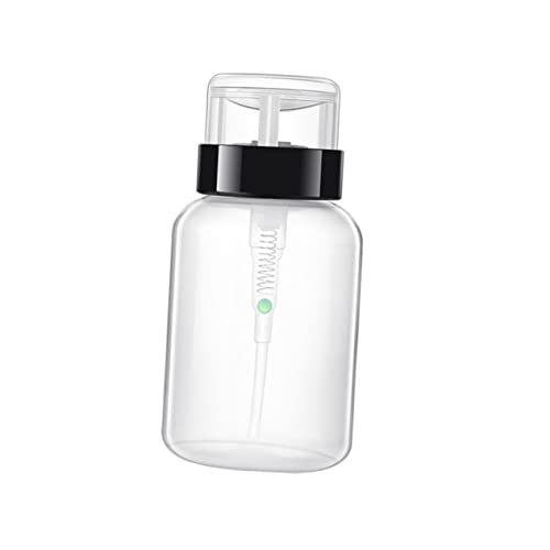 FOMIYES 6pcs 200ml Plastic Press Pump Nail Polish Remover Storage Bottle Lockable Liquid Dispenser Container for Easy Subpackage and Storage No Word Black Bottle Mouth