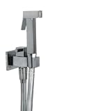 Kit Doccetta WC Quadrata Completo in Ottone con Rubinetto | Set Idroscopino Resistente e Funzionale | Design Moderno e Duraturo
