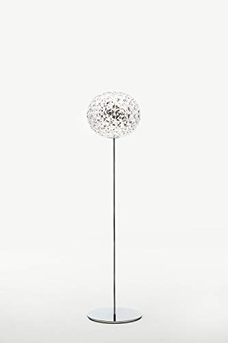 Cartel planet, Armature : aluminium moulé sous pression, poli ou laqué - Abat-jour : technopolymère thermoplastique teinté ou transparent, Transparent, 31 x 31 x 130 cm
