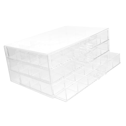 PartyKindom Jewelry Organizers and Storage Bead Storage Earring Jewelry Box Bead Storage Containers 3-tier 72 Sections Easy to Clean Organizer