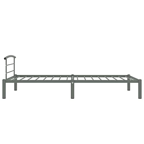 Annlera Bettgestell 210x100x63cm Grau Metall Gästebett Jugendbett Schlafzimmerbett Metallbett Doppelbett Schrankbett Sofa Im Wohnzimmer Lattenrost Boxspringbett Futonbett Polsterbett – Bild 6