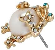 Betsey Johnson Women's Pearl Critters Frog Stud Earrings image 5