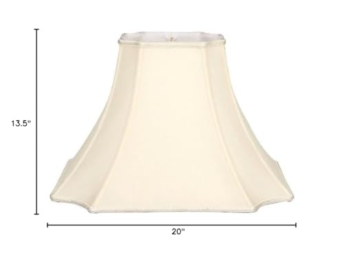 Image of Royal Designs Square Bell with Inverted Corners Designer Lamp Shade, Eggshell, 9 x 20 x 13.5