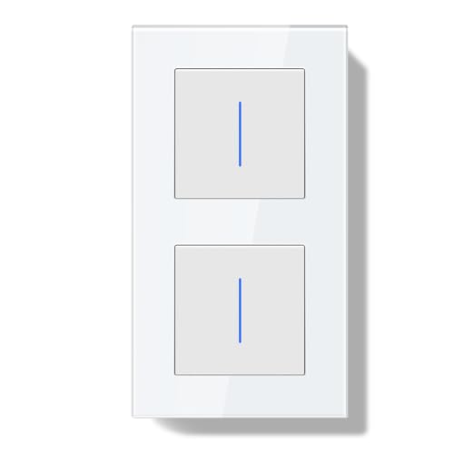 BSEEDLIFE Doppel Lichtschalter Weiß mit LED