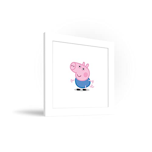 Poster Peppa Pig George 30cm cadre blanc pour habiller un mur vide