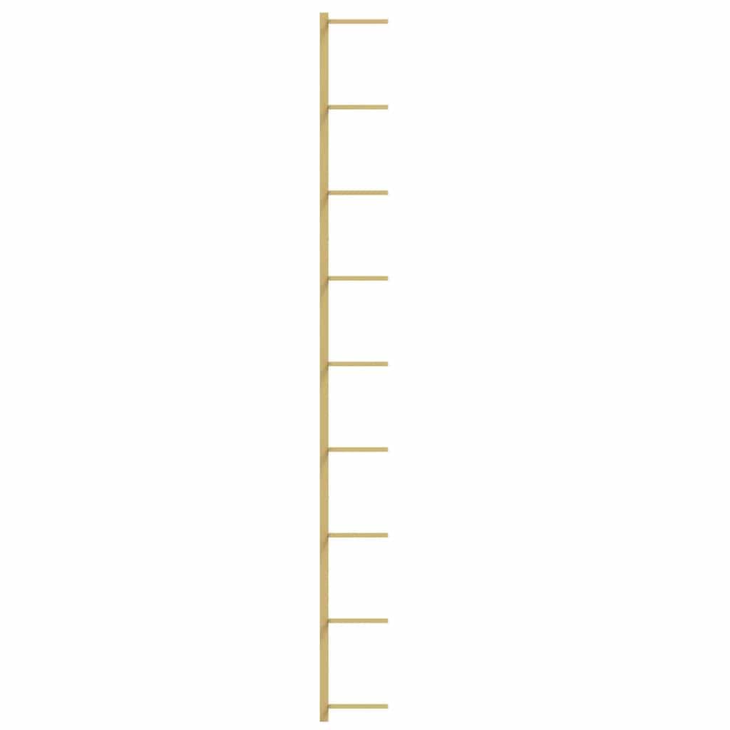 Wand-Weinregal für 9 Flaschen Golden Eisen, Modernes Weinlager Regal aus Metall, Stabile Wandhalterung für Weinflaschen Aufbewahrung, Elegantes Design für Küche Bar