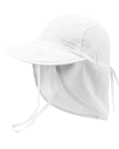 Image of FURTALK Baby Sun Hat with Neck Flap UPF 50+ Adjustable Baby Boys Girls Summer Beach Hat for Traveling Swim Hat