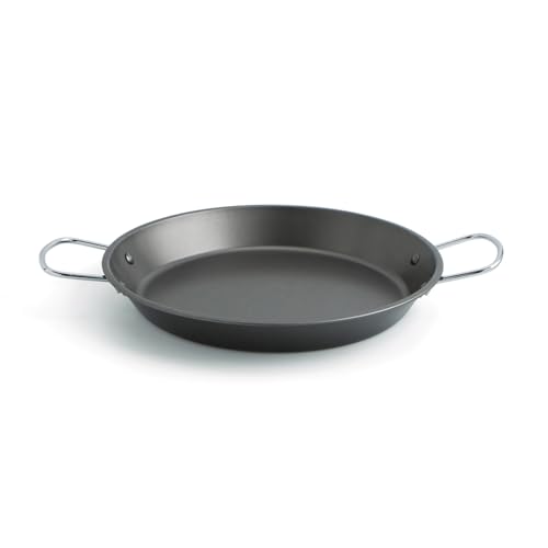 Quid Senia – Padella per paella in acciaio carbonatado, ideali Forno e induzione Nero 32 cm Nero