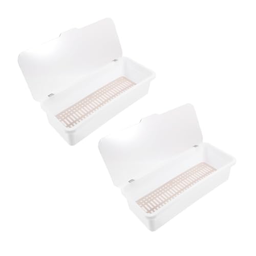 SMASOLO 2個 蓋付き食器トレイ 多機能箸収納ボックス 大容量カトラリーケース シンプルデザイン 耐久素材 キッチン用食器収納ラック