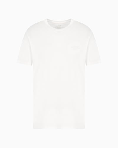 Armani Exchange Utility Edge, Tonal Logo Camiseta, Blanco Crudo, M Hombres