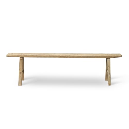 Image of Artissance Vintage Reclaimed Wooden Noodle Bench, 6-7 ft Long, Handcrafted Rustic Solid Wood Bench, Perfect for Both Indoor and Outdoor, Bedroom, Patio, Entryways