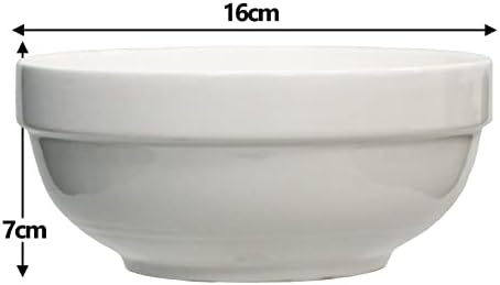 Plain White Ceramic Fruit Cereal Bowls - 6" / 16cm (Dia) - Set of 6 - Dishwasher & Microwave Safe.