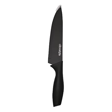 Mimo Style Faca Chef Preta, Feita Inteiramente de Aço Inoxidável, Resistente e Durável. Design Elegante, Perfeito Para Cozinhas, Chefs Iniciantes e Profissionais
