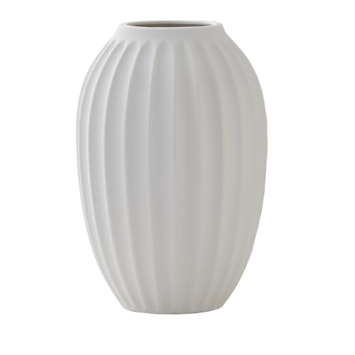 GIZNXBA Florero De Cerámica Blanca Minimalismo Florero De Cerámica Hecho A Mano Flores Secas Vintage Jarrón De Cerámica Florero para Sala De Estar Mesa De Comedor(/White,L)