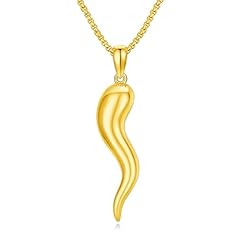 55mm large size Italian Horn-18k Gold Plated Sterling Silver