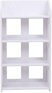 Carved Shoe Cabinet, 4 Tiers White Corner Shoe Cabinet Modern Multifunctional Hollow Carved Shoes Rack Wood Shoes Storage Rack Organising Shelf for Living Room Bedroom Hallway Entry Way,40 * 23 * 71cm