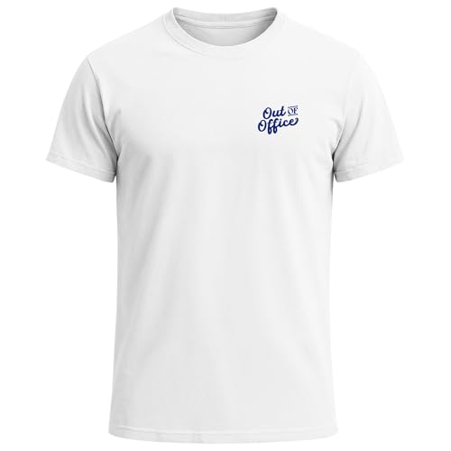 Neverless Herren T-Shirt Backprint Out of Office Grafikshirt Katze Schriftzug Fashion Streetstyle - Unisex Outfits für d