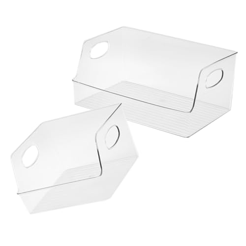 FUNOMOCYA 2Pcs Transparent File Document Boxes Multi Functional Storage Rack for Books Office Supplies and Kitchen Organization Capacity Portable Design for Home Use