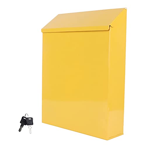 Jojofuny Metal Suggestion Box Wall Mounted Ballot Box Secure Box Mail Box Collection Box With Top Coin Slot And Lock For Donation Forms Envelopes #TOP30