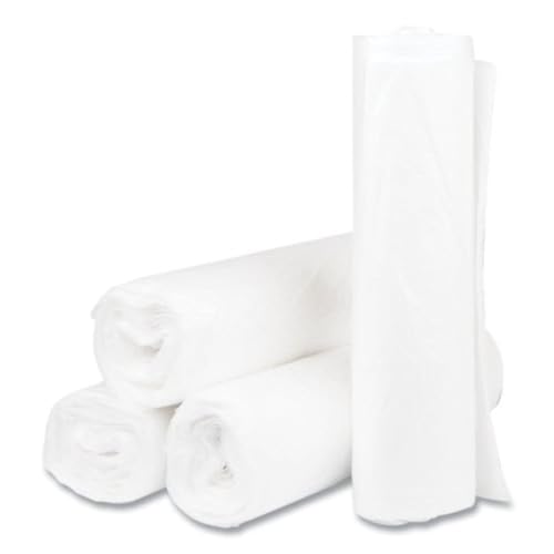 Image of Inteplast S334011N 33 Gallon Capacity, 40 inch Length x 33 inch Width x 11 Micron Thickness, Natural Color, High-Density Commercial Coreless Roll Can Liner (Case of 20 Roll, 25 Bags per Roll)