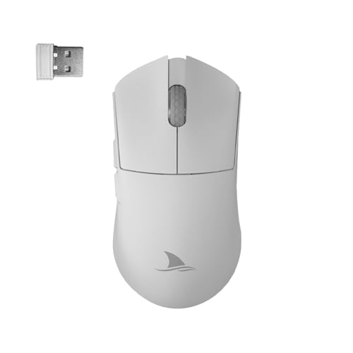 Darmoshark M3 Pro Wireless Gaming Mouse,Tri-Mode 2.4G/USB-C/Bluetooth Mouse Up to 26KDPI,PAW3395 Optical Sensor Lightweight 55g,8 programmable Button 500MAh Battery Life,Computer Mouse for Laptop(W)