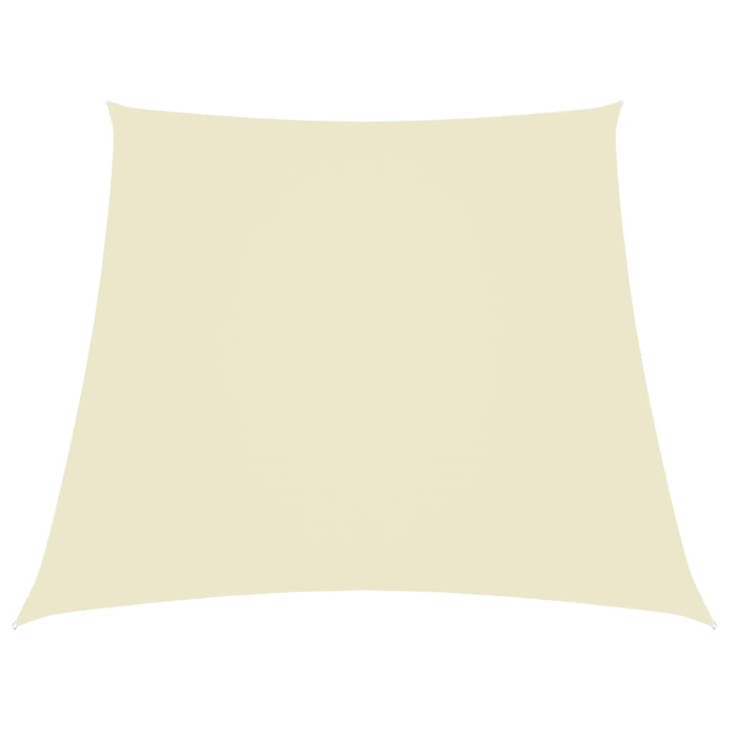 Voile d'ombrage trapézoïdale anti-vent en tissu Oxford crème pour ombrager une aire de jeux
