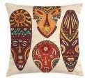 Miniatura 2 de Ambesonne Funda de cojín tribal, diseño de arte folclórico, accesorios de cultura indígena, funda de almohada cuadrada decorativa, 18 x 18 pulgadas,
