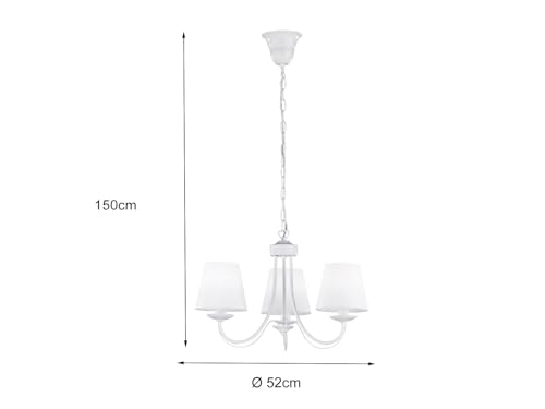 Trio Lighting Cortez - Lampadario Con Paralumi Tessili Bianchi - 4